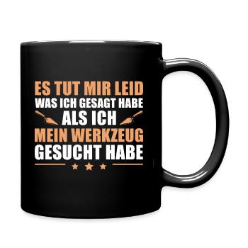 Maurermeister Baustelle Humor Maurer Geschenk - Tasse einfarbig - Schwarz - Rechts