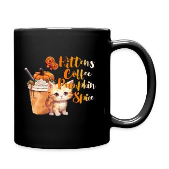 Kittens coffee pumpkin spice Halloween season - Full Colour Mug - black - Right