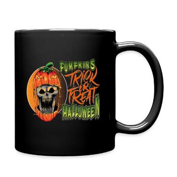 Kürbisse Halloween Süßes oder Saures - Tasse einfarbig - Schwarz - Rechts