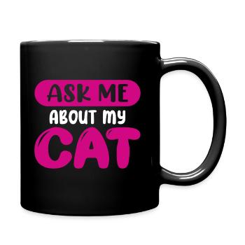 Posez-moi des questions sur mon chat - Mug uni - noir - Droite