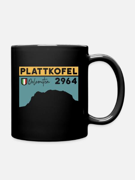 Plattkofel Höhe Klettersteig Umrundung Wanderung - Tasse einfarbig - Schwarz