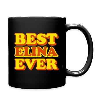 Elina Vorname lustiges Geschenk - Tasse einfarbig - Schwarz - Rechts