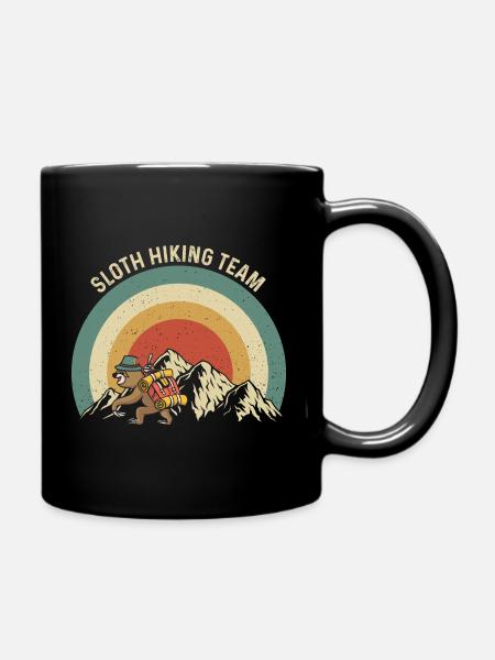 Sloth Hiking Team - Tasse einfarbig - Schwarz