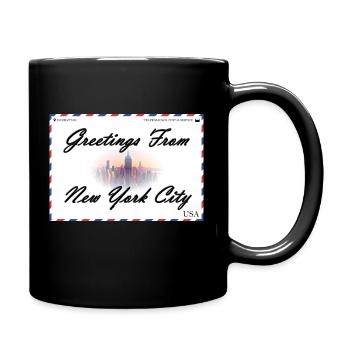 Carte postale souvenir touristique de New York - Mug uni - noir - Droite