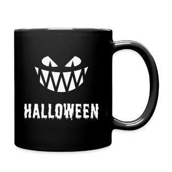 Halloween Grimace & Lettering (Sourire / Dents / W) - Mug uni - noir - Droite