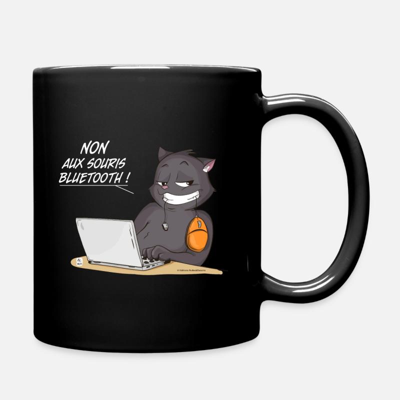 Norby "Non aux souris bluetooth" (texte blc) - Mug uni - noir