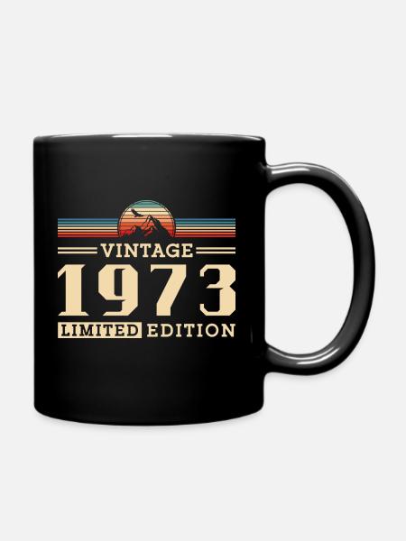 Vintage 1973 Jahrgang geboren Geburtstag Geschenk - Tasse einfarbig - Schwarz