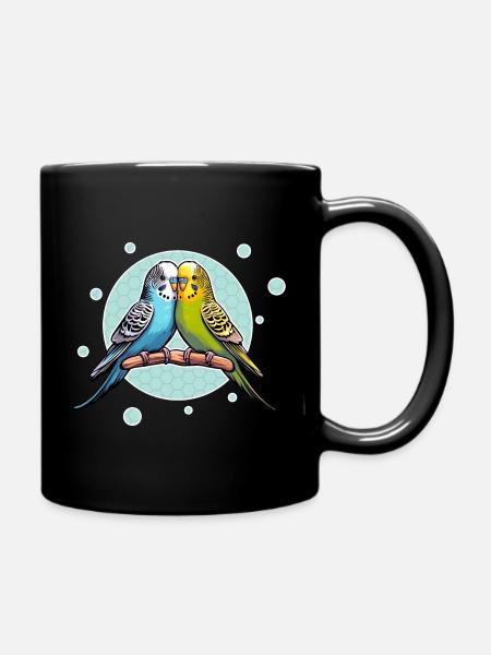 Budgies papukaijat papukaija linnut - Ensfarvet krus - sort