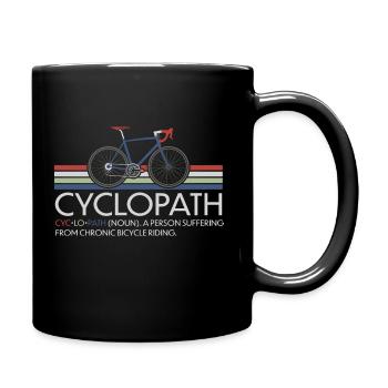 CYCLOPATH GRAVEL CYCLIST RETRO ROAD BIKE - Full Colour Mug - black - Right
