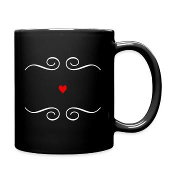 Embellishment Ornament Heart for Text Personalizable - Full Colour Mug - black - Right