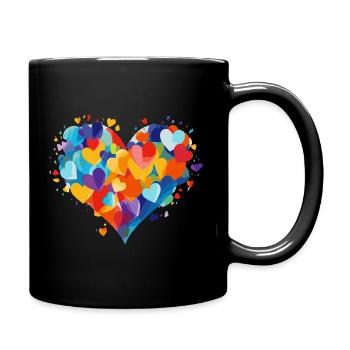 Köln Karneval Alaaf Jeck Party Konfetti Herz - Tasse einfarbig - Schwarz - Rechts