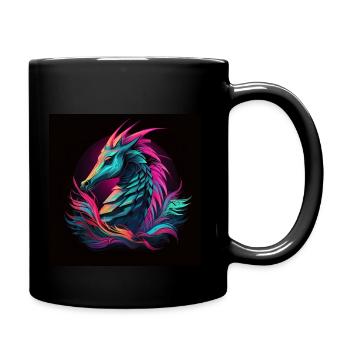 Das zweifarbige Seepferdchen - Tasse einfarbig - Schwarz - Rechts