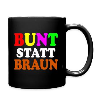 Bunt statt braun - Tasse einfarbig - Schwarz - Rechts