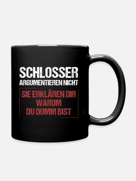 Schlosser argumentieren nicht - Enfärgad mugg - svart