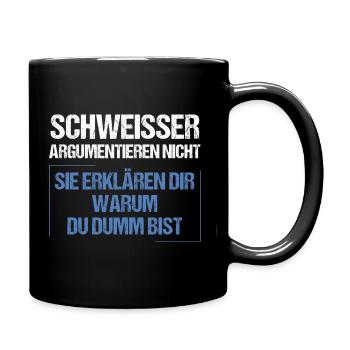 Les soudeurs ne discutent pas - Mug uni - noir - Droite