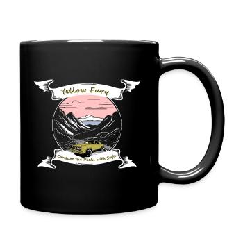 Cooles durch die Berge fahrendes Auto driftet - Tasse einfarbig - Schwarz - Rechts