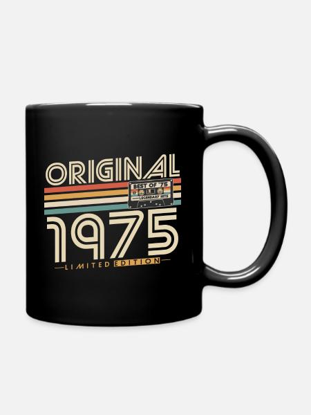 Original 1975 Jahrgang Vintage Geburtstag Retro - Tasse einfarbig - Schwarz