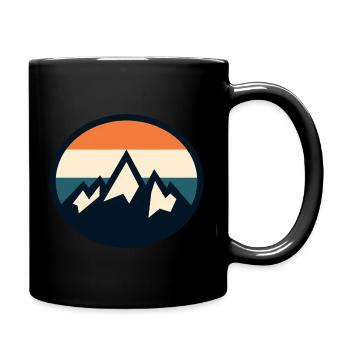 Berge Berg Vintage - Tasse einfarbig - Schwarz - Rechts