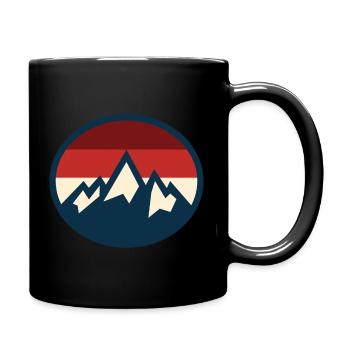 Berg Berge Retro Vintage Outdoor - Tasse einfarbig - Schwarz - Rechts