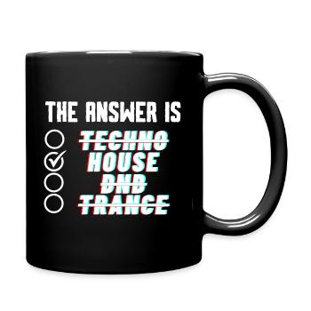 Das Antwort-HAUS - Tasse einfarbig - Schwarz - Rechts