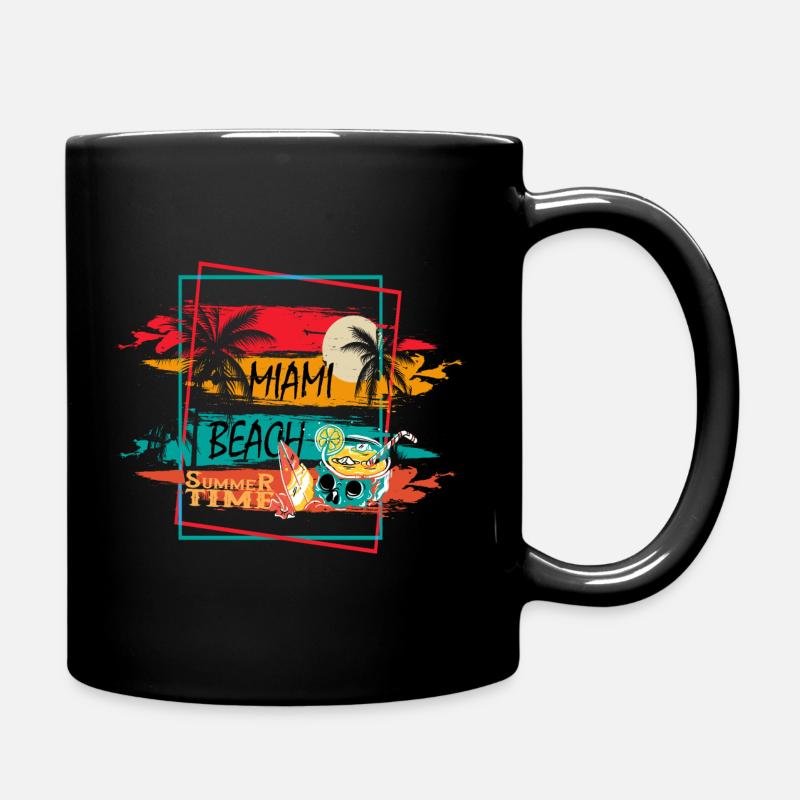 Summer Vibes Miami Beach - Full Colour Mug - black