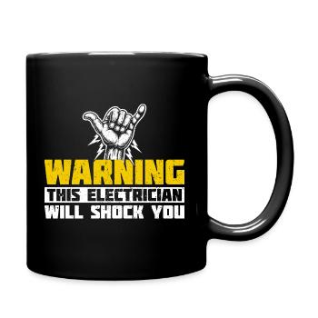 Avertissement! Cet électricien va vous choquer - Mug uni - noir - Droite