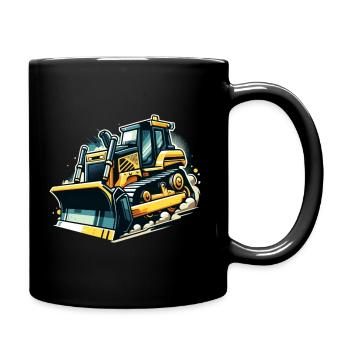 Bulldozer sur le chantier cool véhicules de construction - Mug uni - noir - Droite