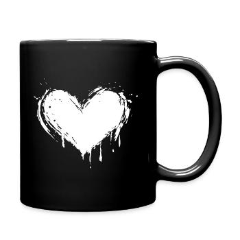 Herz Symbol - Tasse einfarbig - Schwarz - Rechts