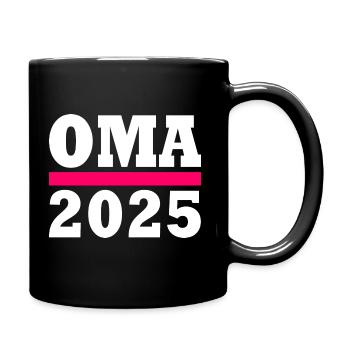 Oma 2025 - Tasse einfarbig - Schwarz - Rechts