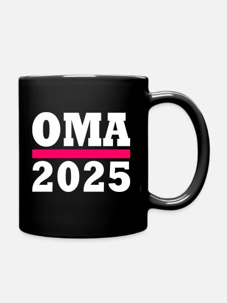 Oma 2025 - Tasse einfarbig - Schwarz