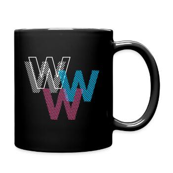W Buchstabe - Tasse einfarbig - Schwarz - Rechts