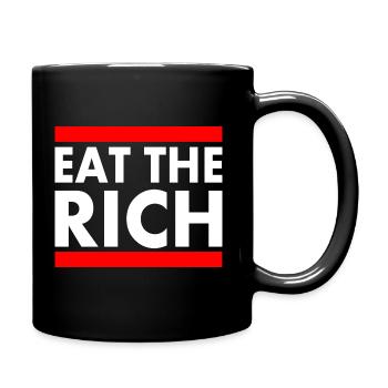 Eat the rich - Tasse einfarbig - Schwarz - Rechts