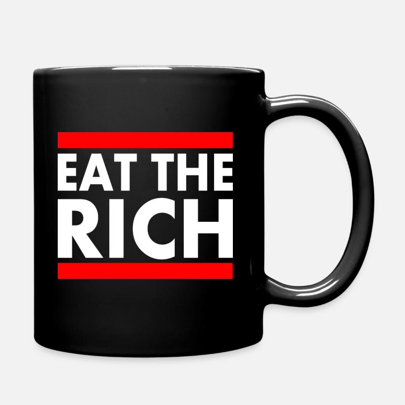 Eat the rich - Tasse einfarbig - Schwarz