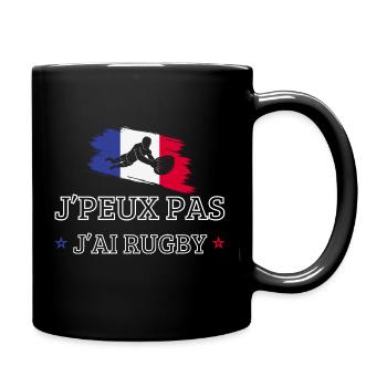 I can't I have rugby - Full Colour Mug - black - Right