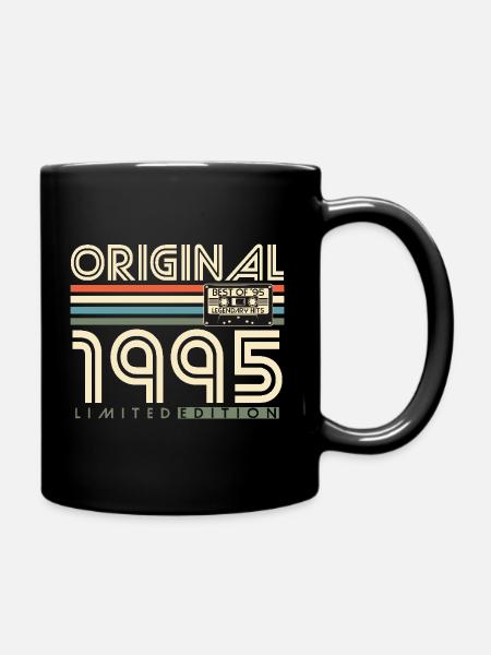 Original 1995 Jahrgang Vintage Geburtstag Retro - Tasse einfarbig - Schwarz
