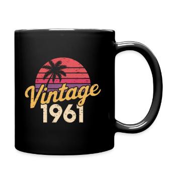 Vintage, 1961, Rétro, Coucher de soleil - Mug uni - noir - Droite