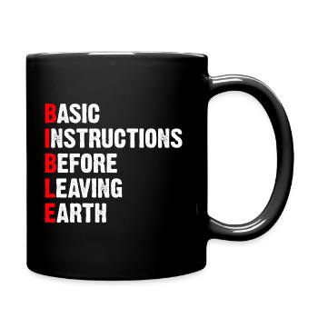 Basic Instructions Before Leaving Earth - Tasse einfarbig - Schwarz - Rechts