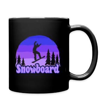 snowboard snowboarding - Tasse einfarbig - Schwarz - Rechts
