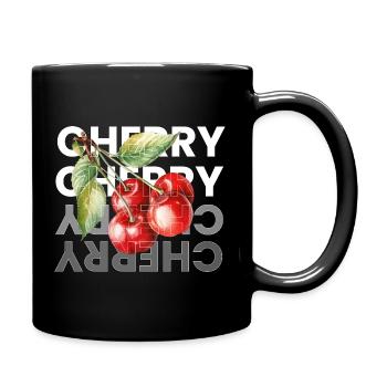 Trendy cherry T-shirt – CHERRY typographiq pattern - Full Colour Mug - black - Right