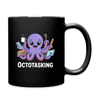 Octotasking octopus en mode multitâche - Mug uni - noir - Droite