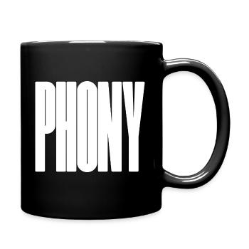 Phony - Bold typographical design - Full Colour Mug - black - Right