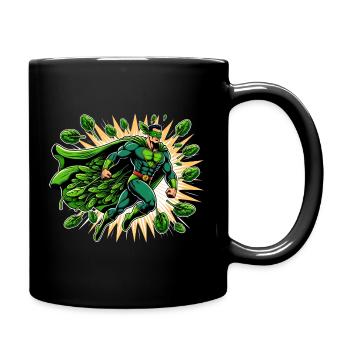 Spinatman: Blatt der Gerechtigkeit - Tasse einfarbig - Schwarz - Rechts