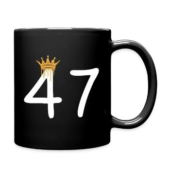 Golden crown over number 47 design - Full Colour Mug - black - Right