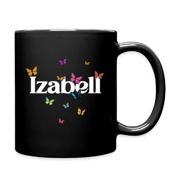 Beau prénom de fille IZABELL avec des papillons - Mug uni - noir - Droite