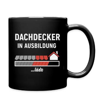 Dachdecker in Ausbildung Motiv - Tasse einfarbig - Schwarz - Rechts