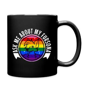 Posez-moi des questions sur mon Fursona - Mug uni - noir - Droite