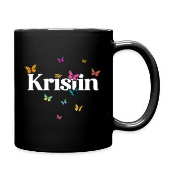Schöner Mädchenname mit Schmetterlingen KRISTIN - Tasse einfarbig - Schwarz - Rechts