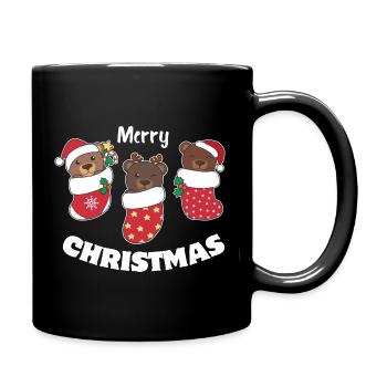 Ours mignons en chaussette de Noël pour ours de Noël - Mug uni - noir - Droite