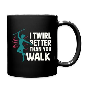 Baton Twirler Majorette Captain Squad Club - Full Colour Mug - black - Right