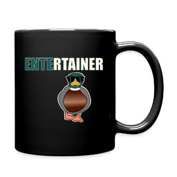 Entertainer Ente - Tasse einfarbig - Schwarz - Rechts
